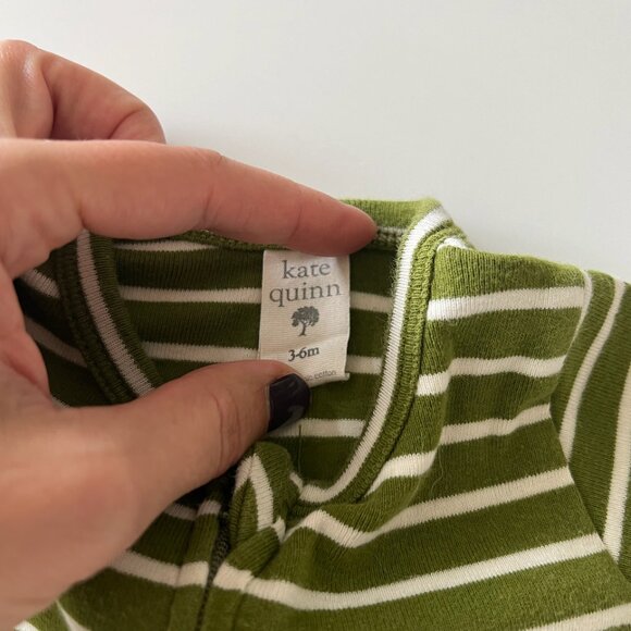 Kate Quinn Long Sleeve Zipper Footie Pajamas Organic Cotton 3-6m - Picture 2 of 4